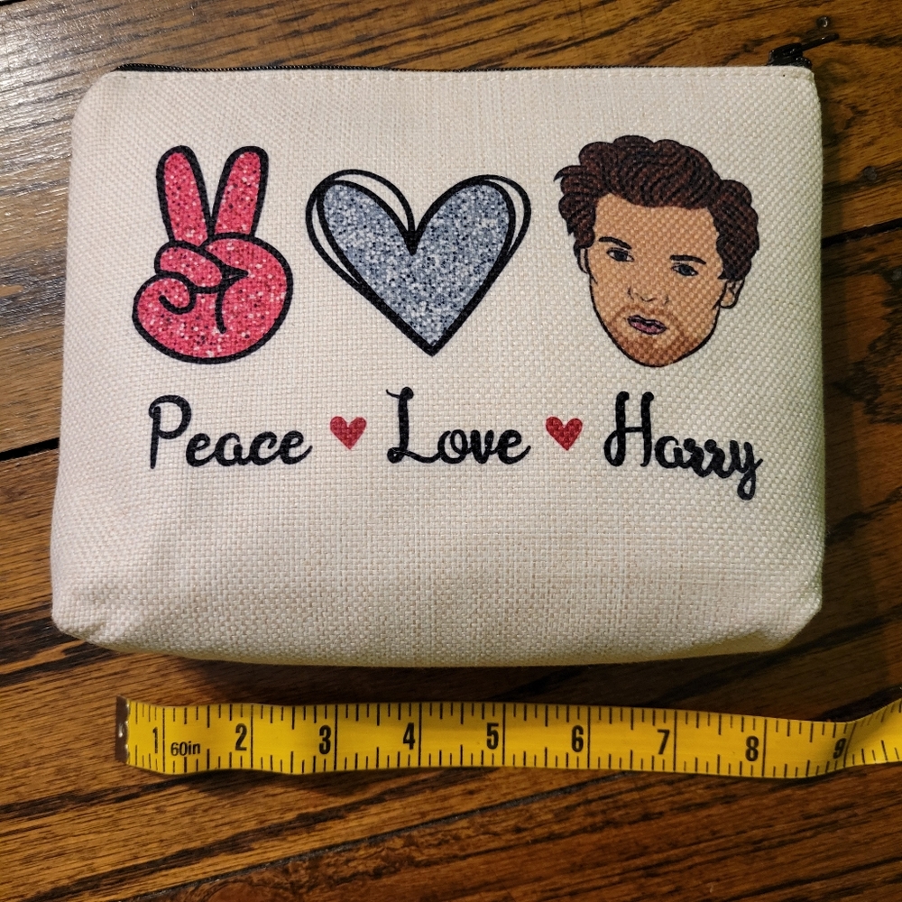 Peace Love Harry Canvas Pouch Make Up Bag Harry Styles